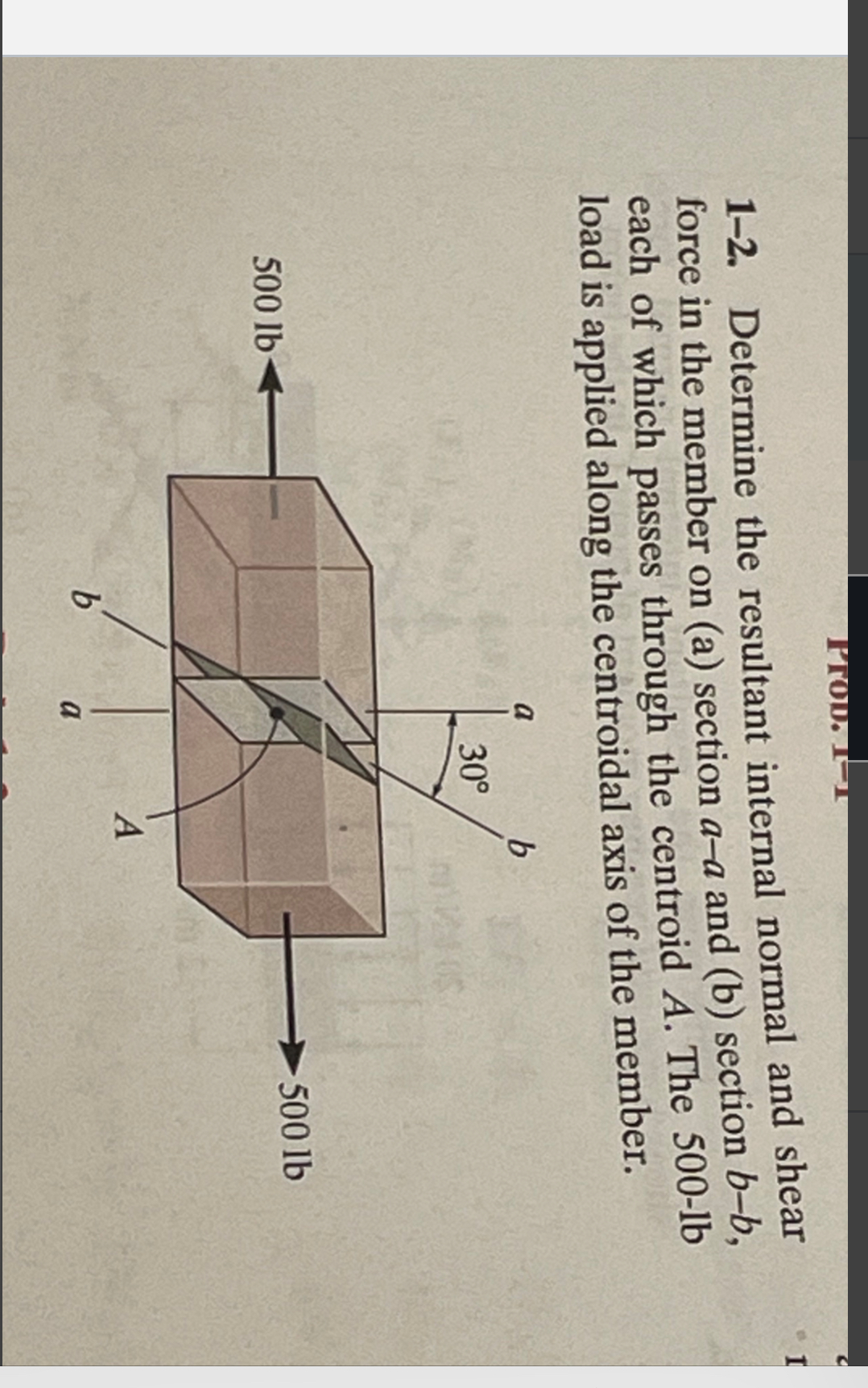 1 - 2 . Determine the resultant internal normal