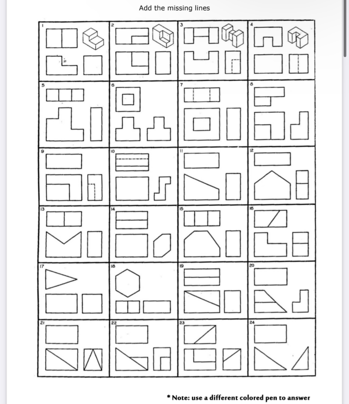 Add the missing lines Note: use a different