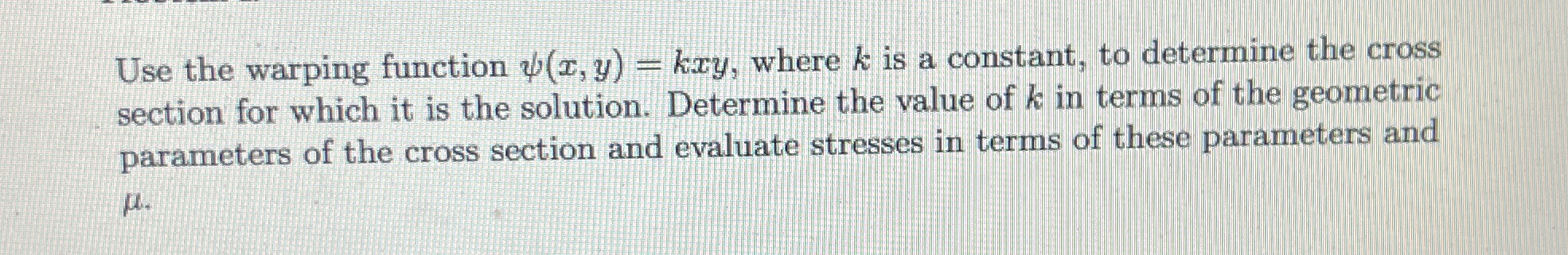 Use the warping function ( x , y ) = k x y ,
