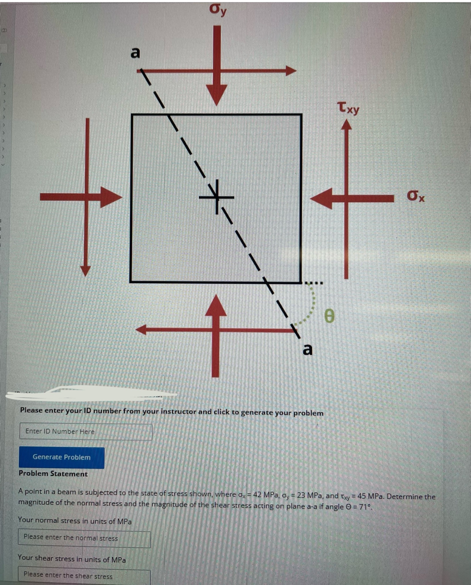 Please enter your ID number from your instructor