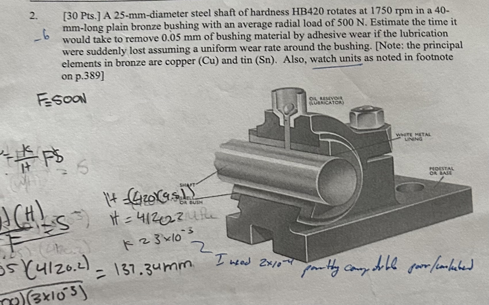 2 . [ 3 0 Pts . ] A 2 5 - mm - diameter steel