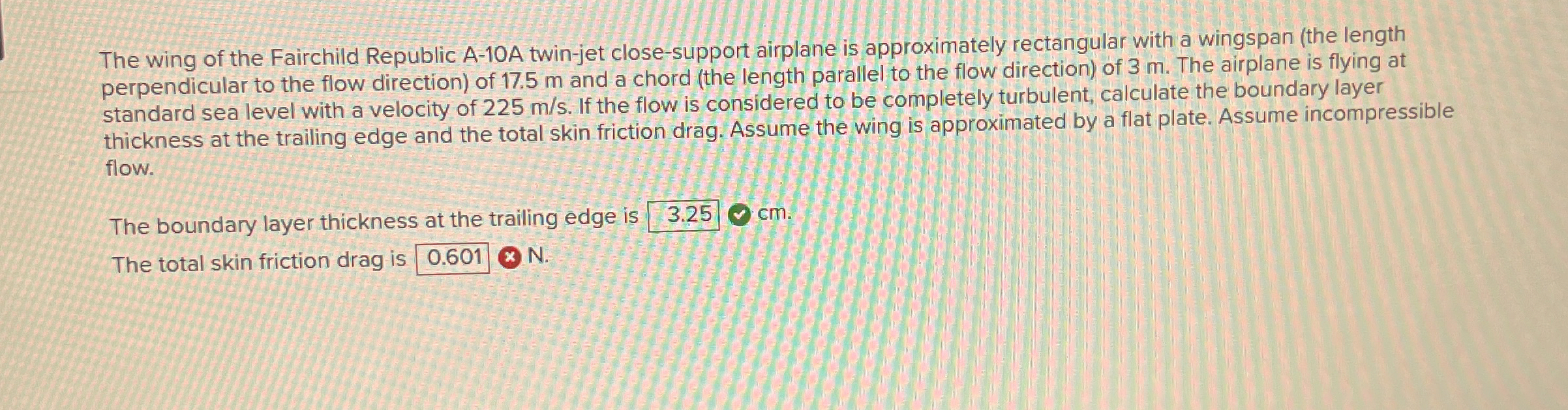 The wing of the Fairchild Republic A - 1 0 A twin