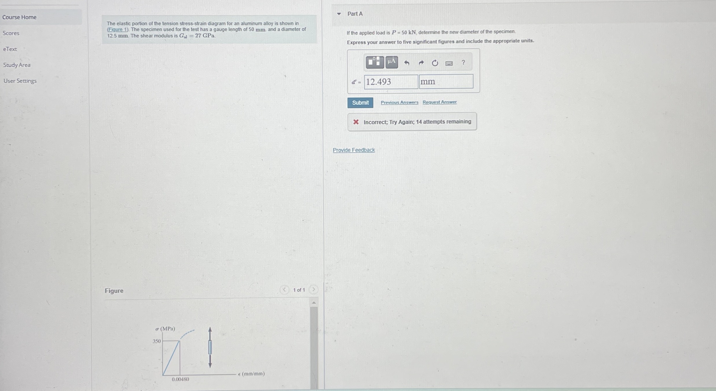 Course Home Scores eText Study Area User Settings