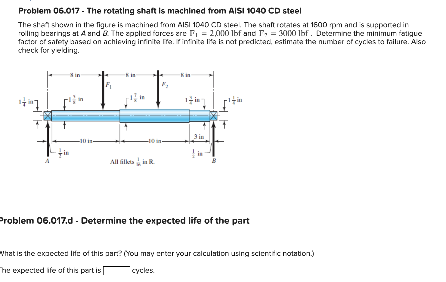 Problem 0 6 . 0 1 7 - The rotating shaft is
