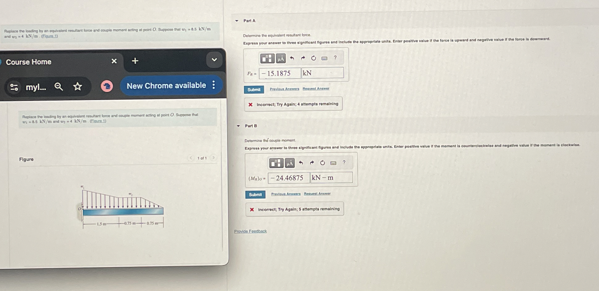 Replace the loading by an equivalent resuhant