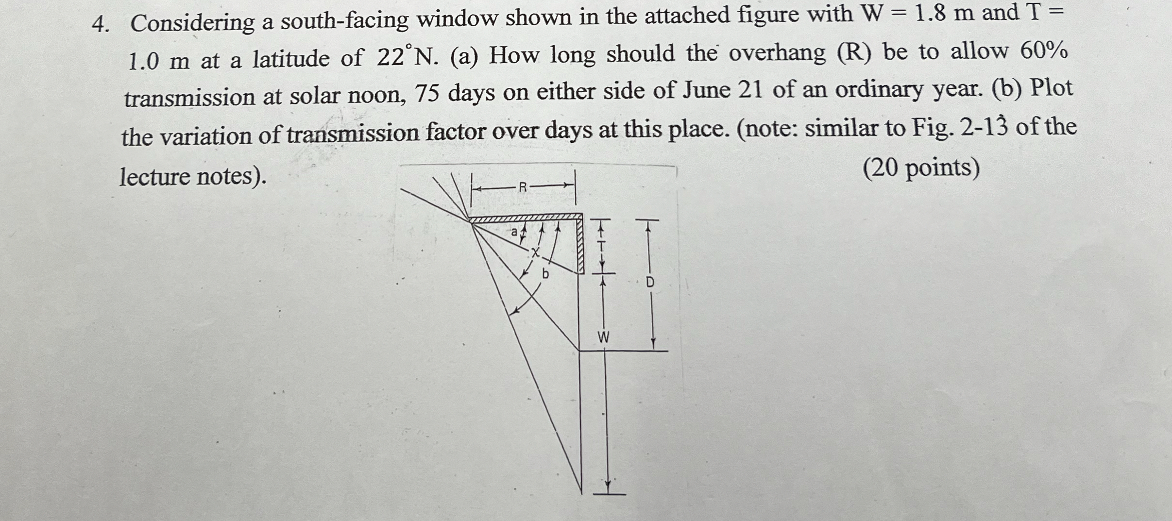 Considering a south - facing window shown in the