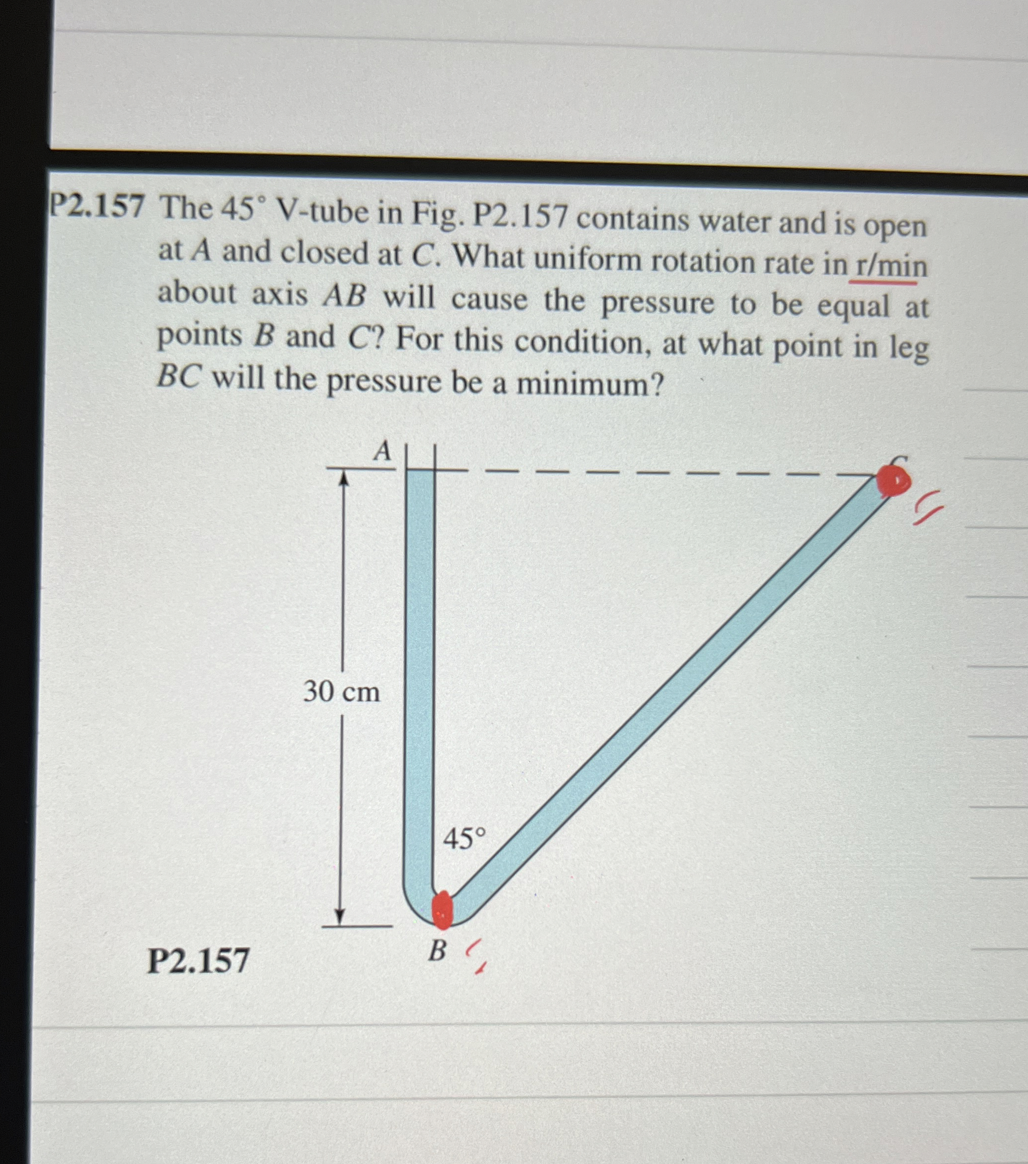 P 2 . 1 5 7 The 4 5 V - tube in Fig. P 2 . 1 5 7