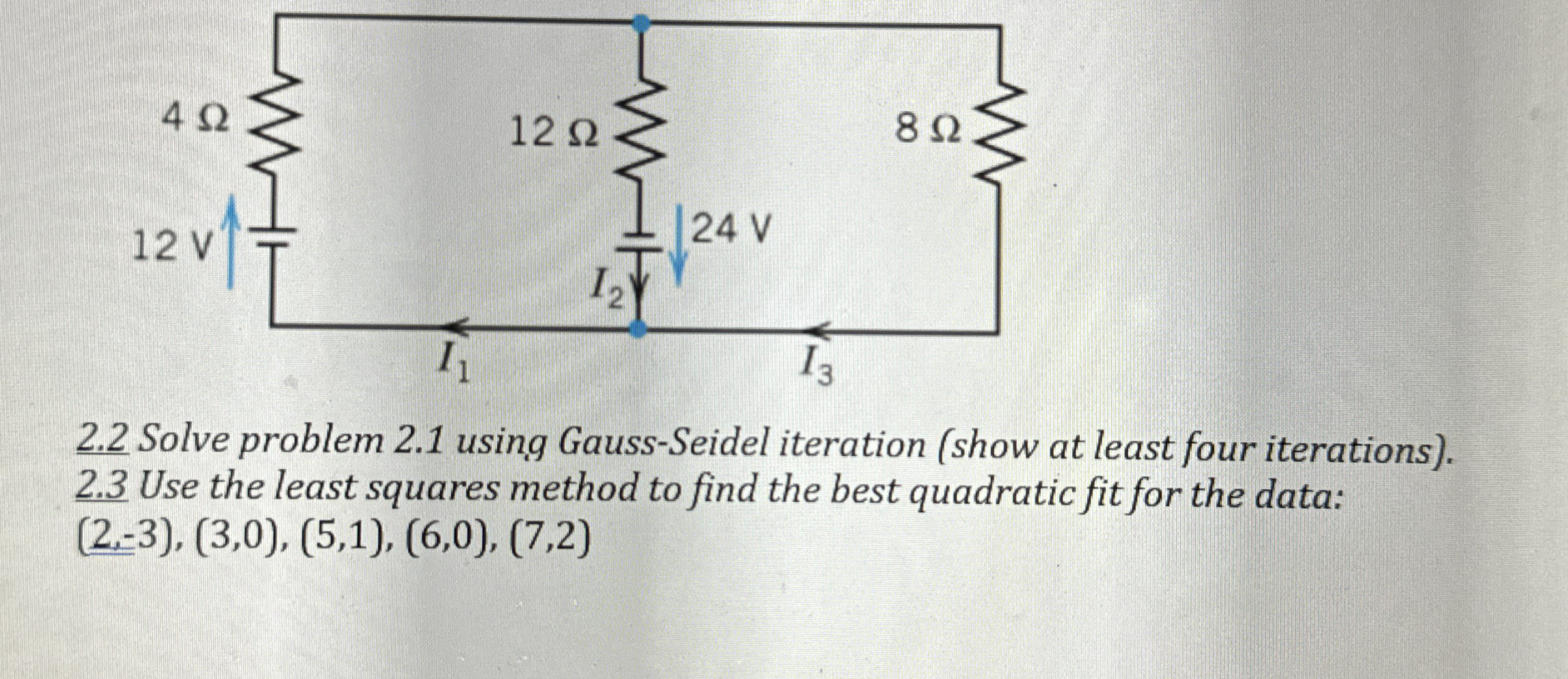 2 . 2 Solve problem 2 . 1 using Gauss - Seidel