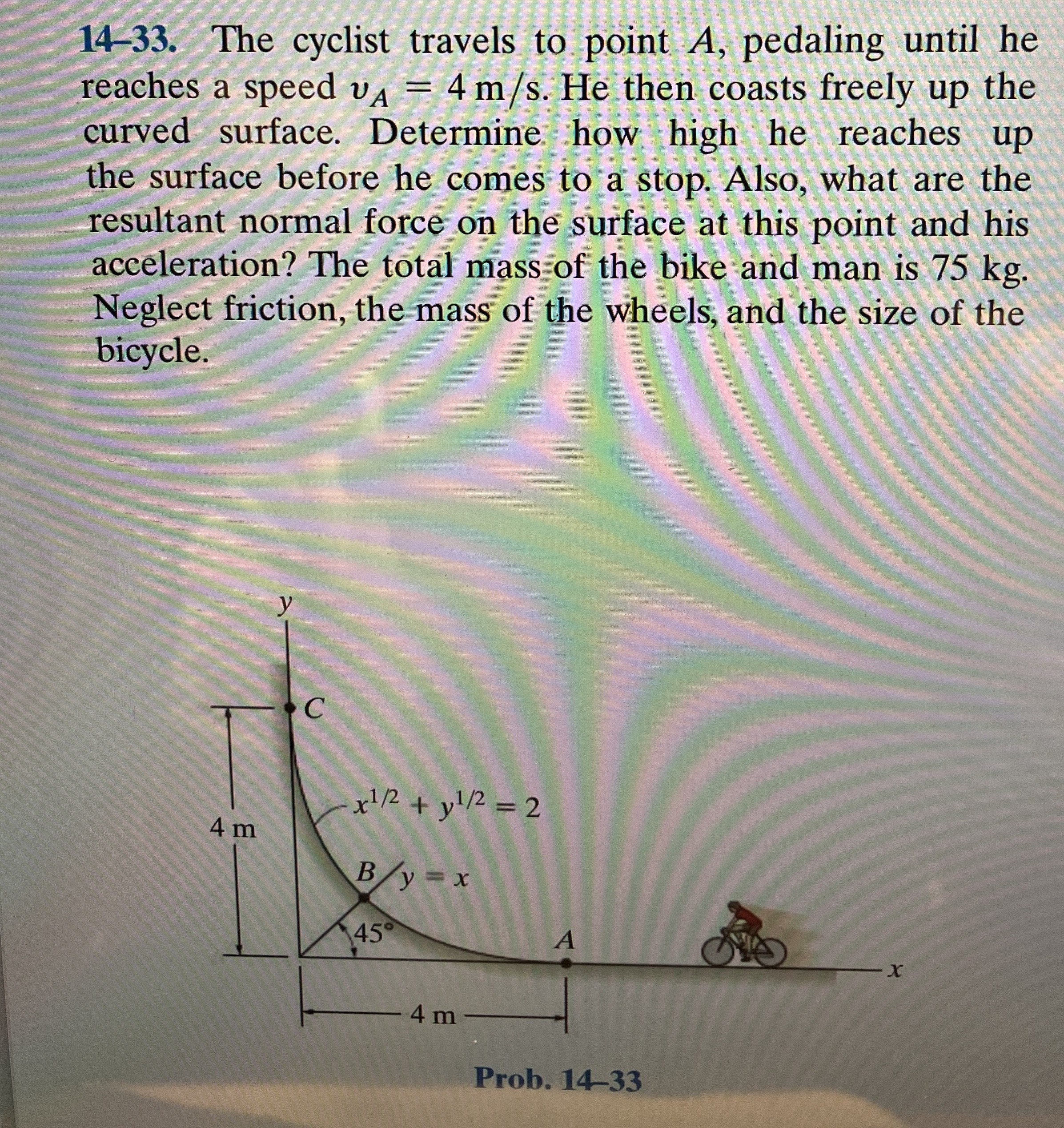 1 4 - 3 3 . The cyclist travels to point A ,