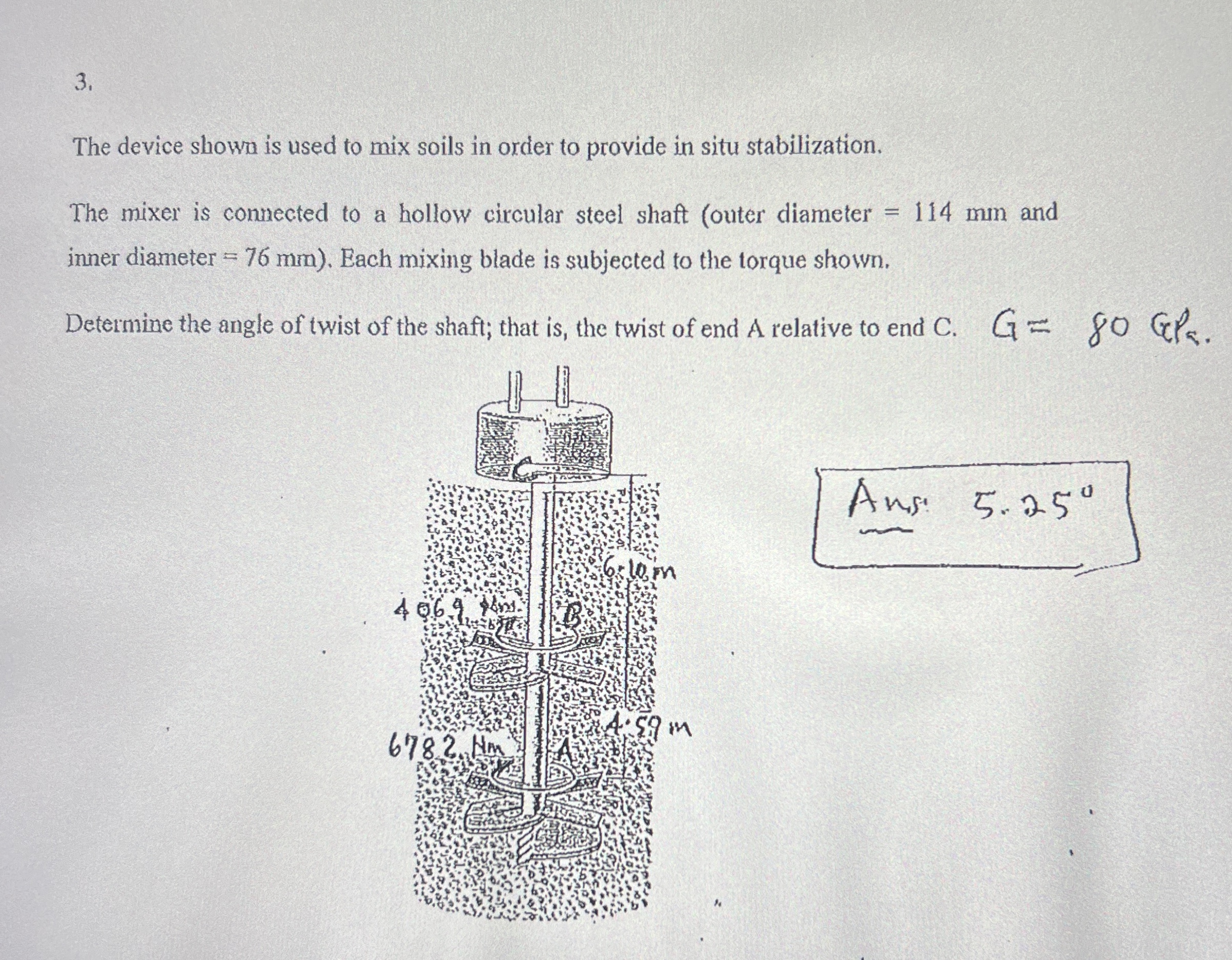The device shown is used to mix soils in order to