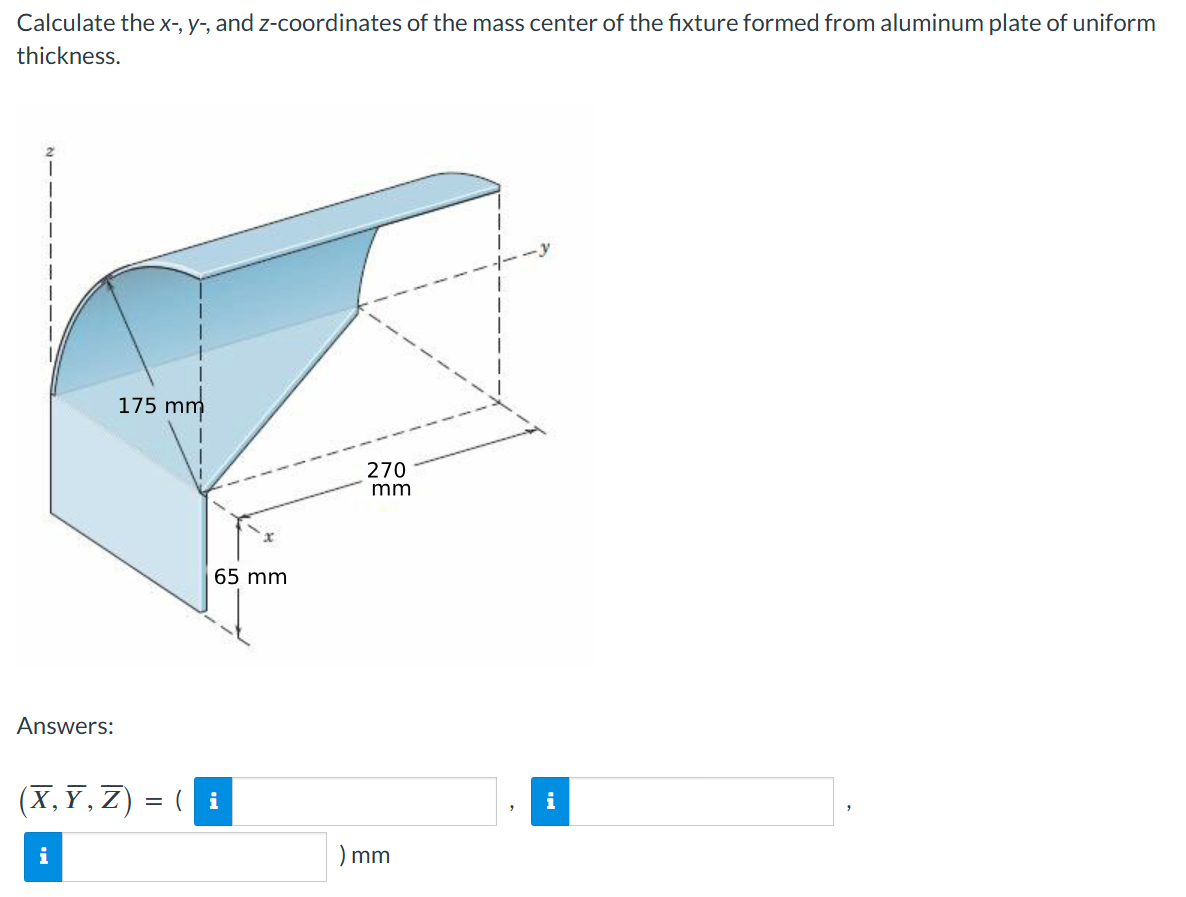Calculate the x - , y - , and z - coordinates of