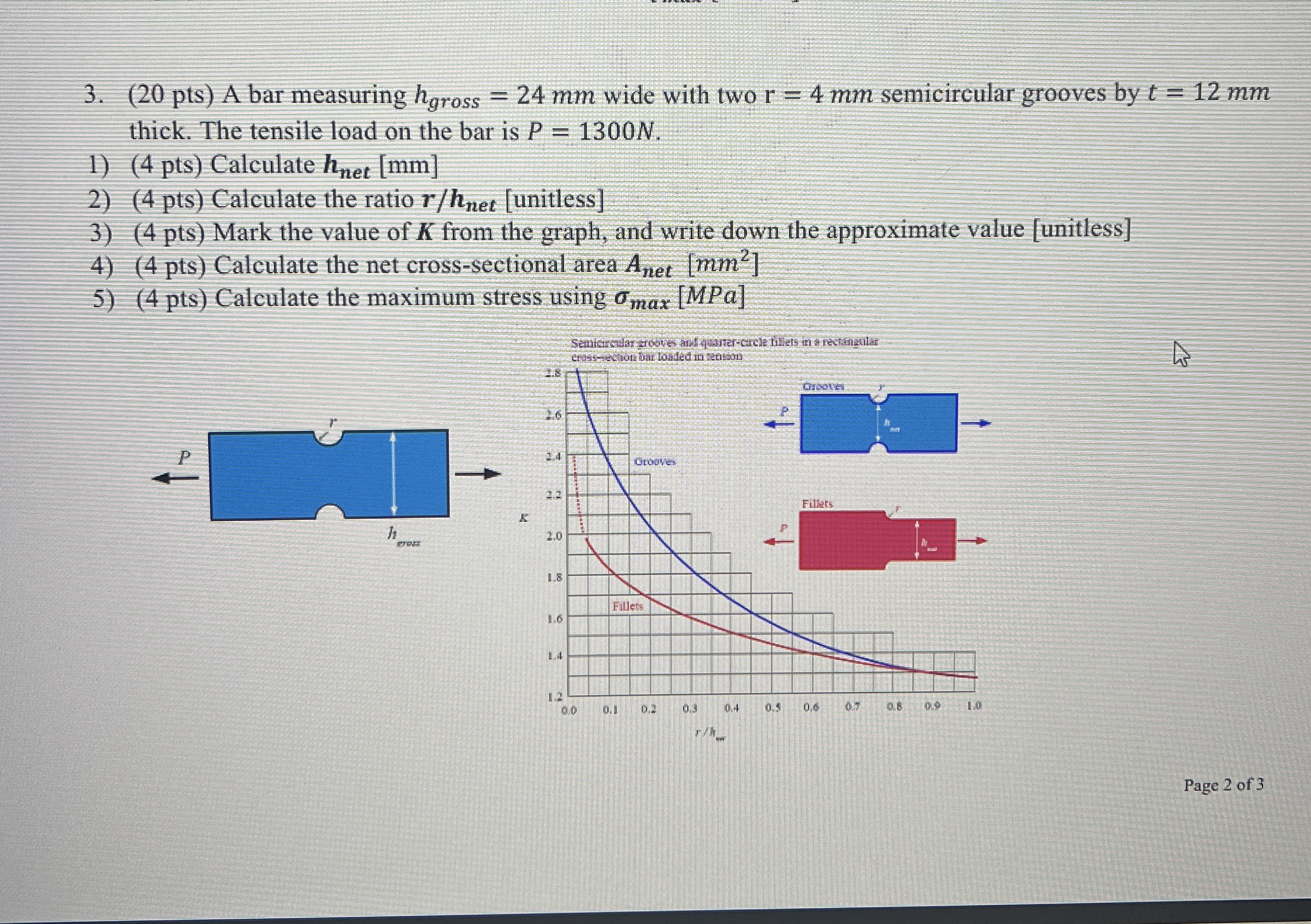 ( 2 0 p t s ) A bar measuring h g r o s s = 2 4 m
