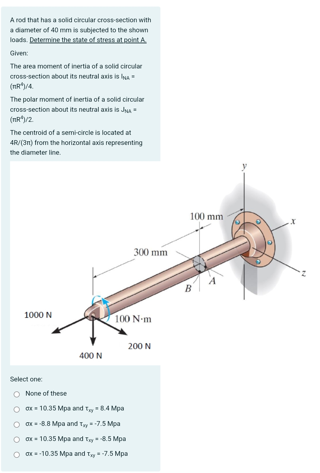 solve the mechanics of material problem rod that