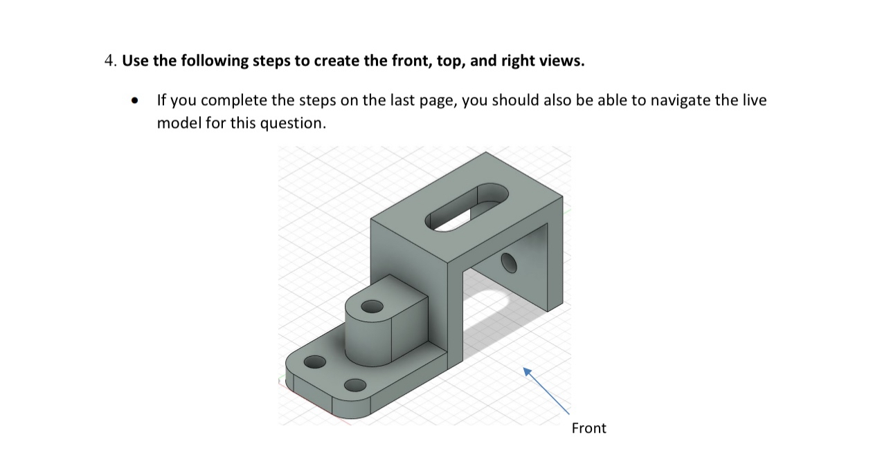 Use the following steps to create the front, top,
