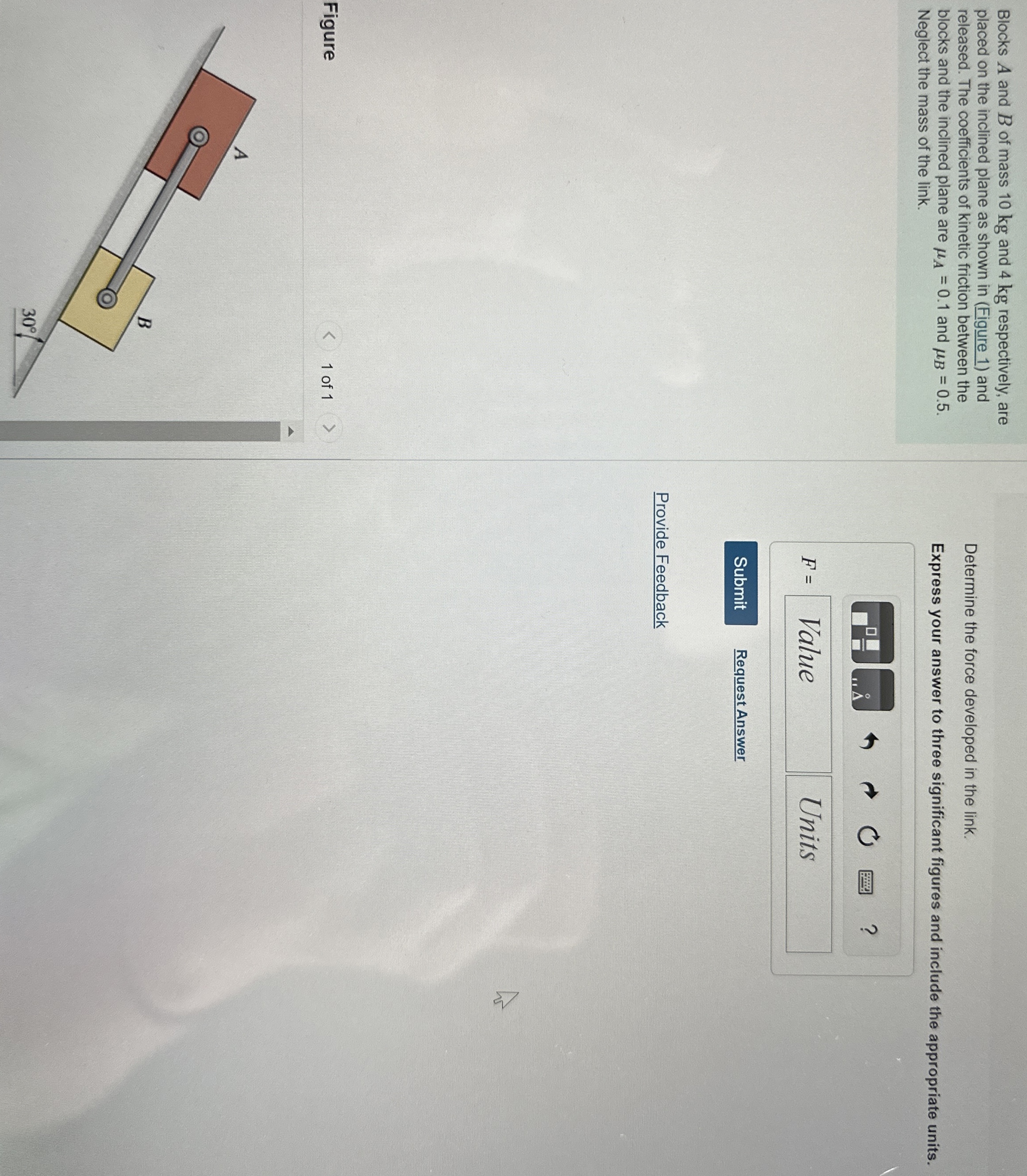 How to solve Blocks A and B of mass 1 0 kg and 4