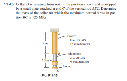 1 1 . 4 5 Collar D is released from rest in the