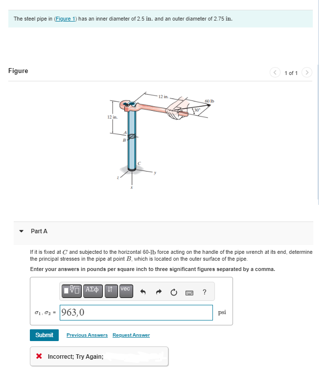 The steel pipe in ( Figure 1 ) has an inner