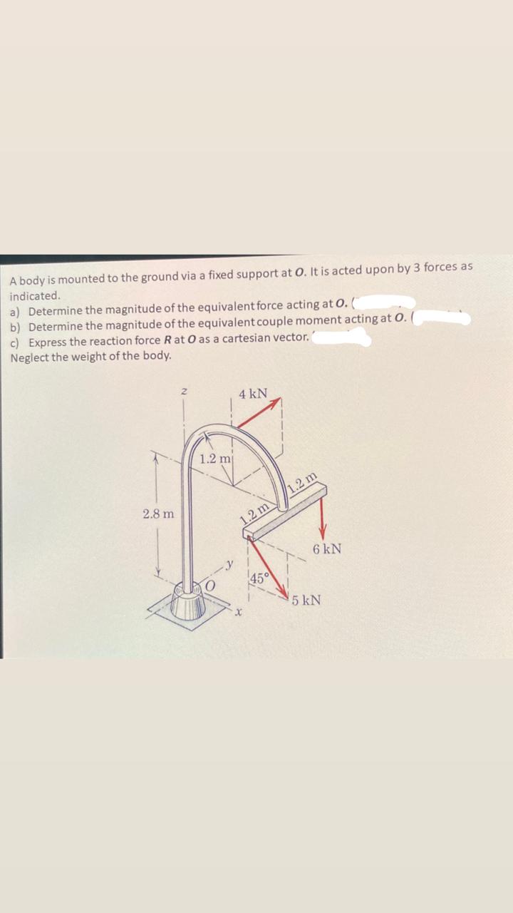 A body is mounted to the ground via a fixed