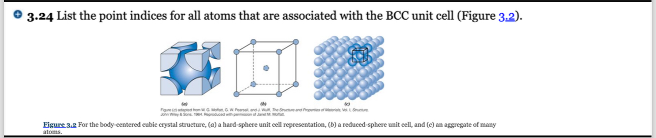 3 . 2 4 List the point indices for all atoms that