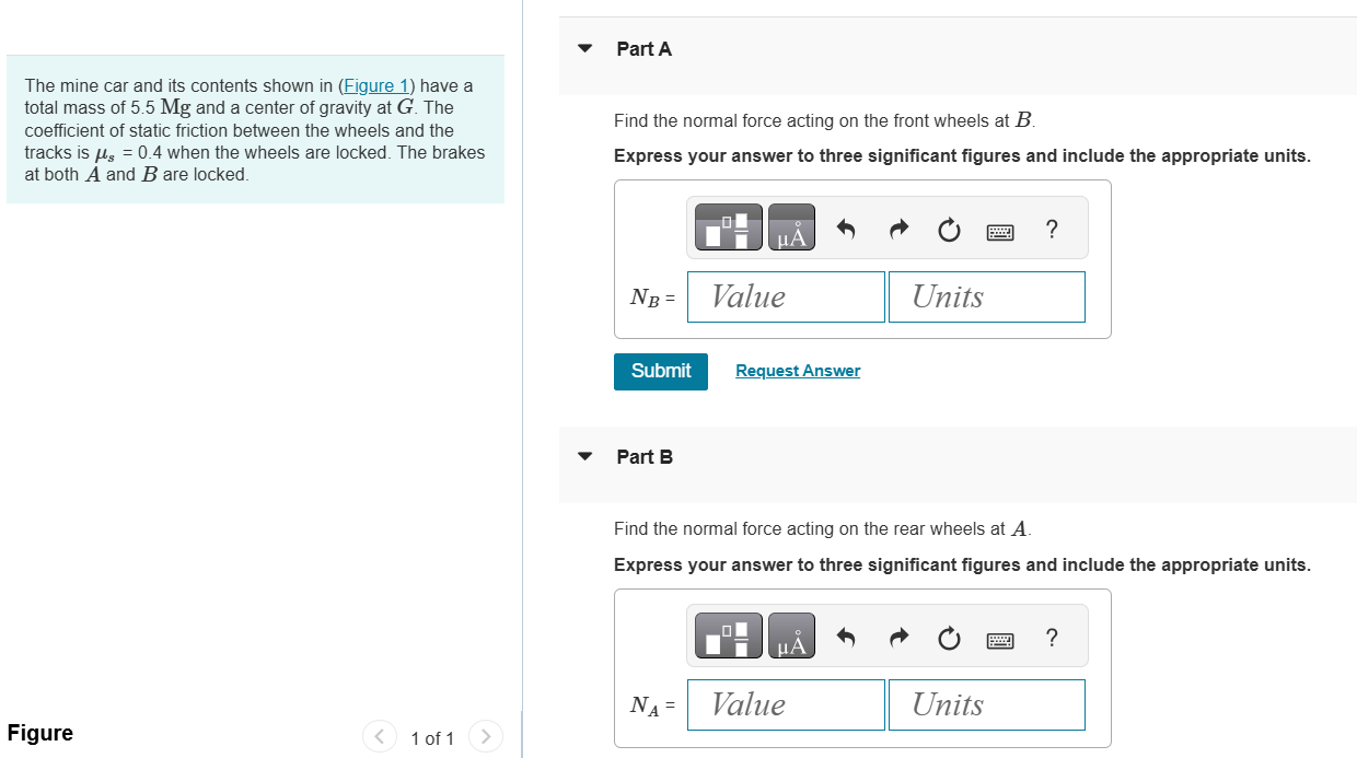 Part A The mine car and its contents shown in (