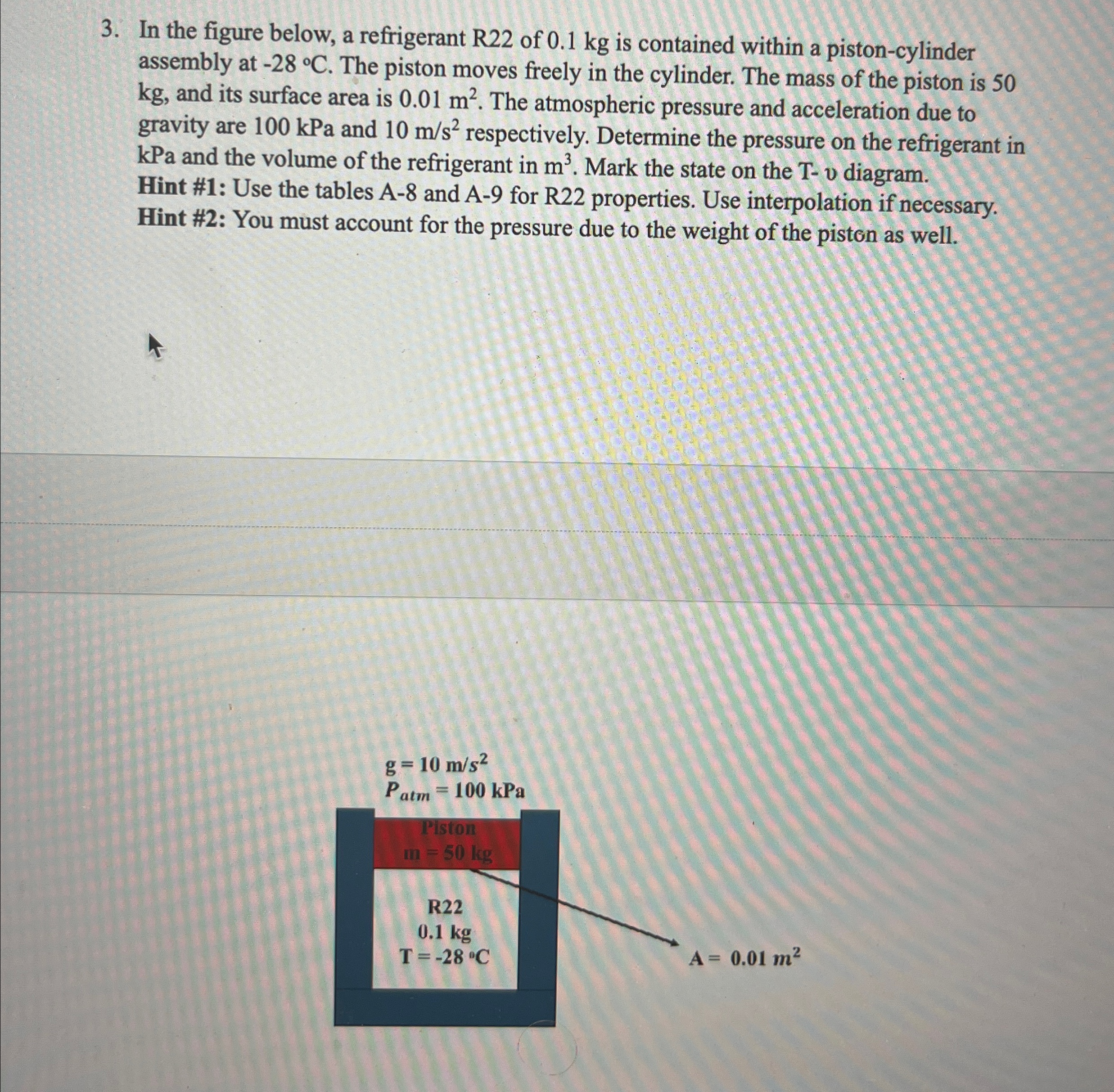 In the figure below, a refrigerant R 2 2 of 0 . 1