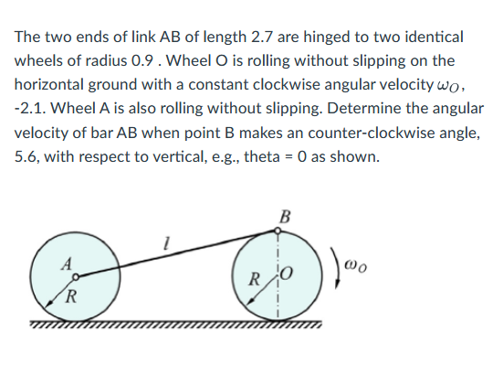The two ends of link \ ( A B \ ) of length 2 . 7