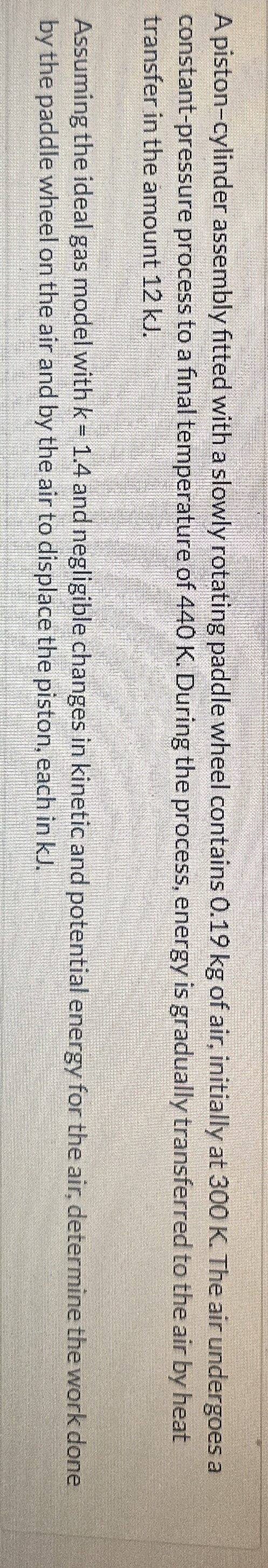 A piston - cylinder assembly fitted with a slowly