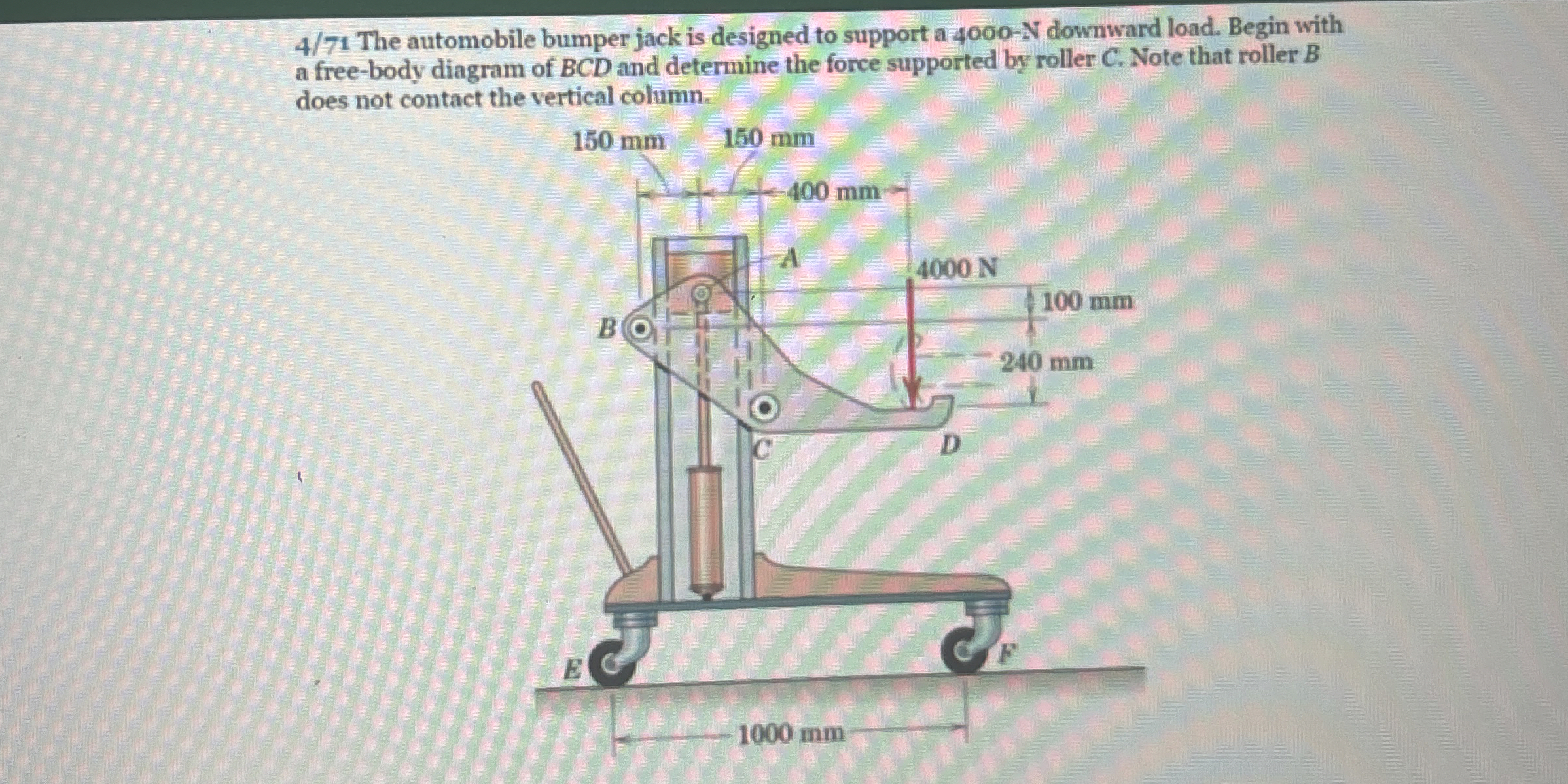 4 / 7 1 The automobile bumper jack is designed to