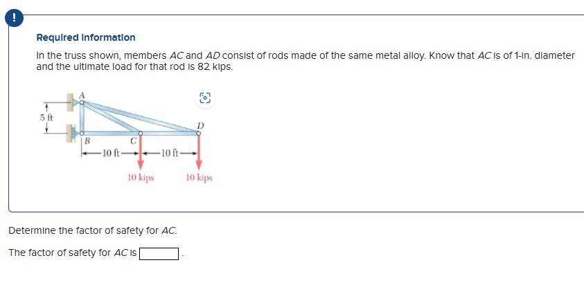 ! Required Informatlon In the truss shown,
