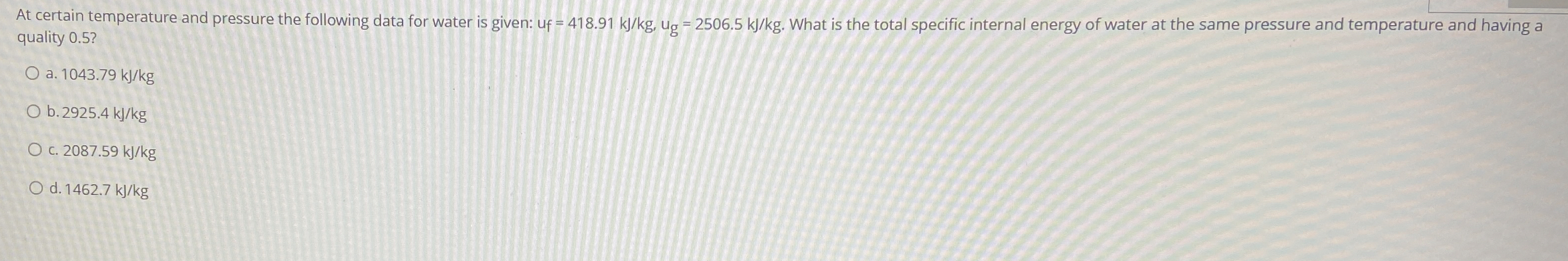 At certain temperature and pressure the following