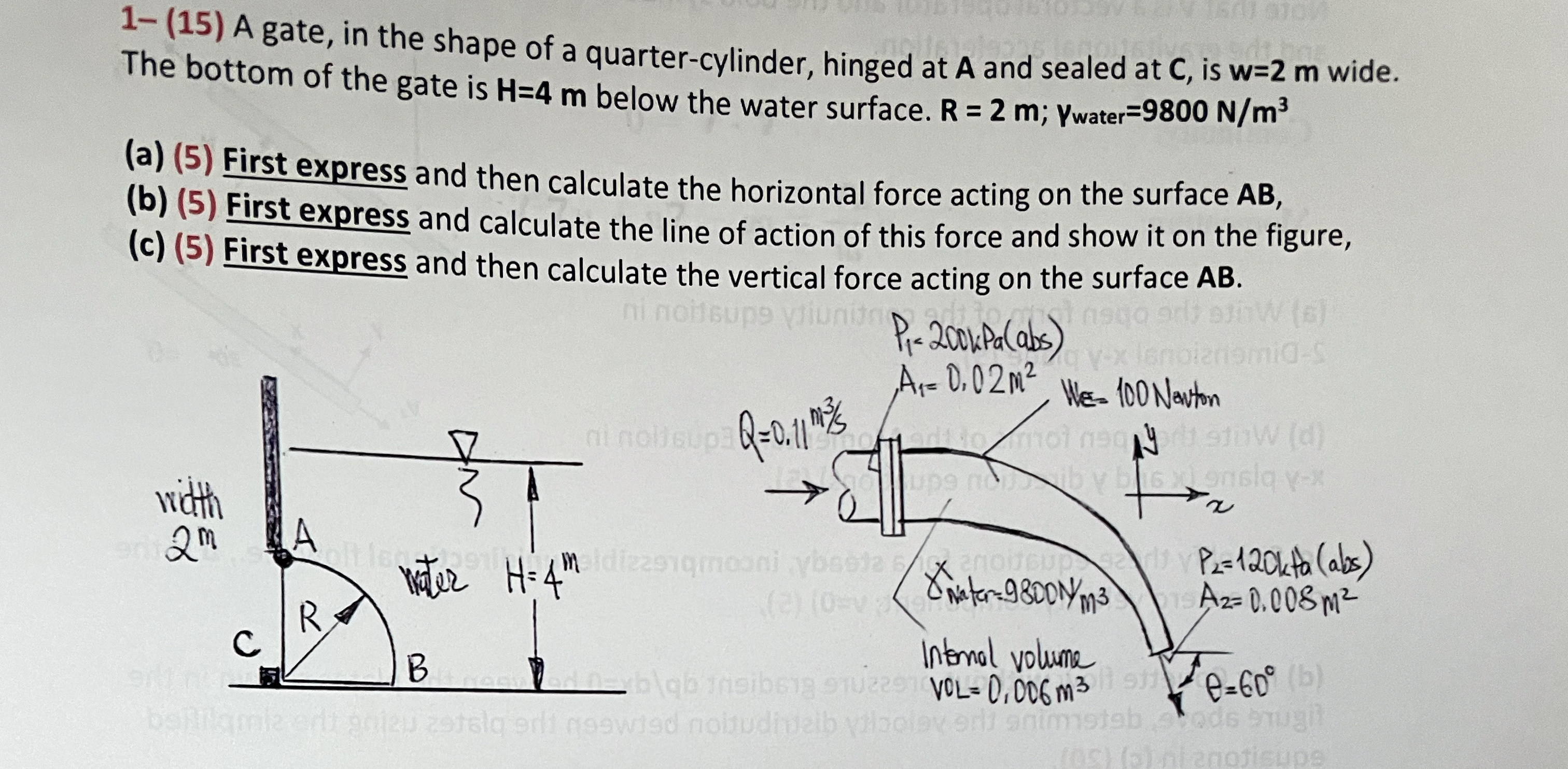 1 - ( 1 5 ) A gate, in the shape of a quarter -