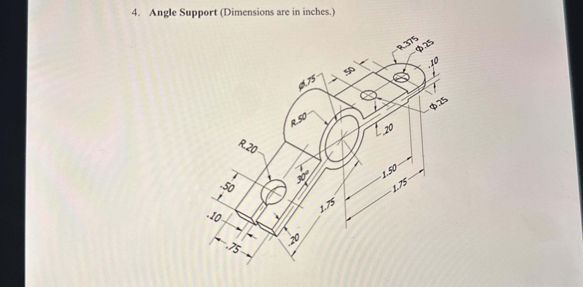 Angle Support ( Dimensions are in inches. Can
