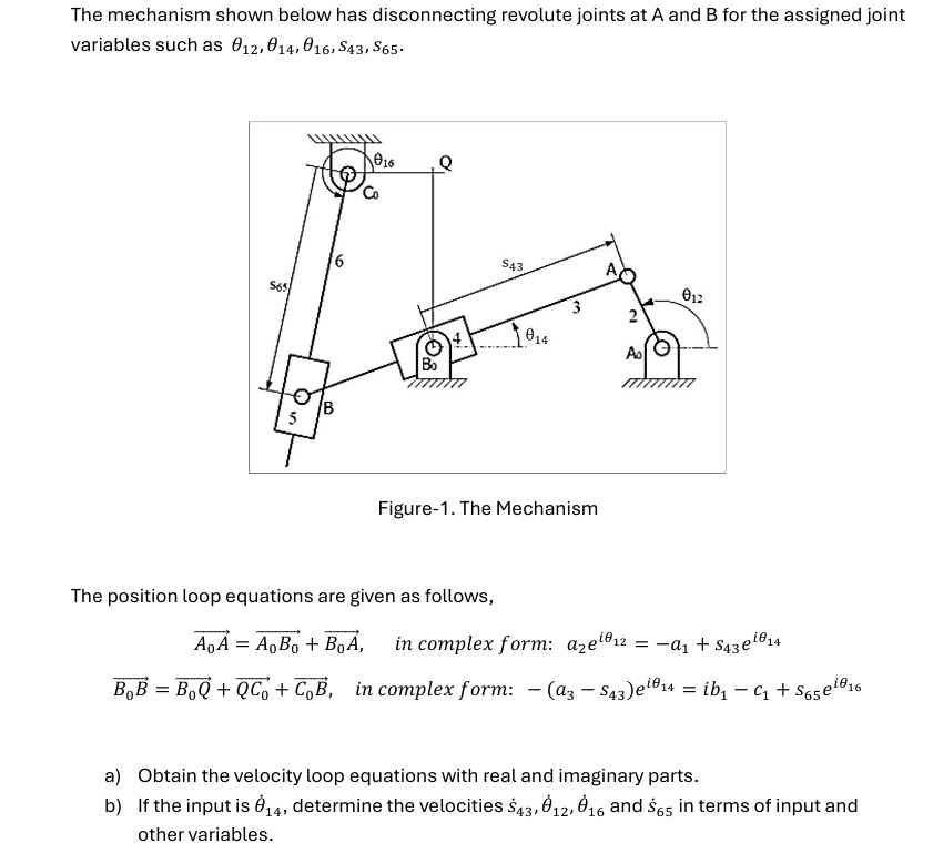 The mechanism shown below has disconnecting