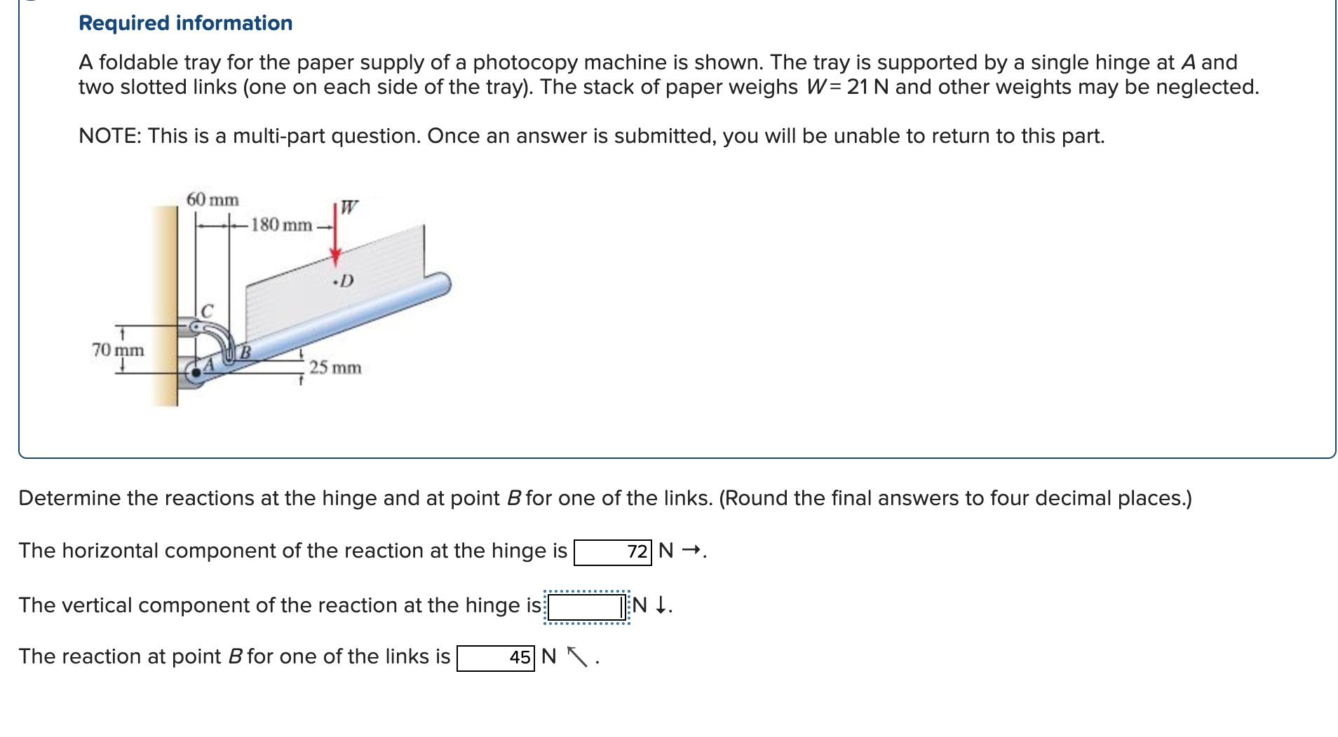 Required information A foldable tray for the