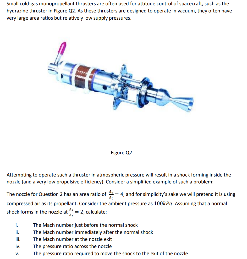 Small cold - gas monopropellant thrusters are