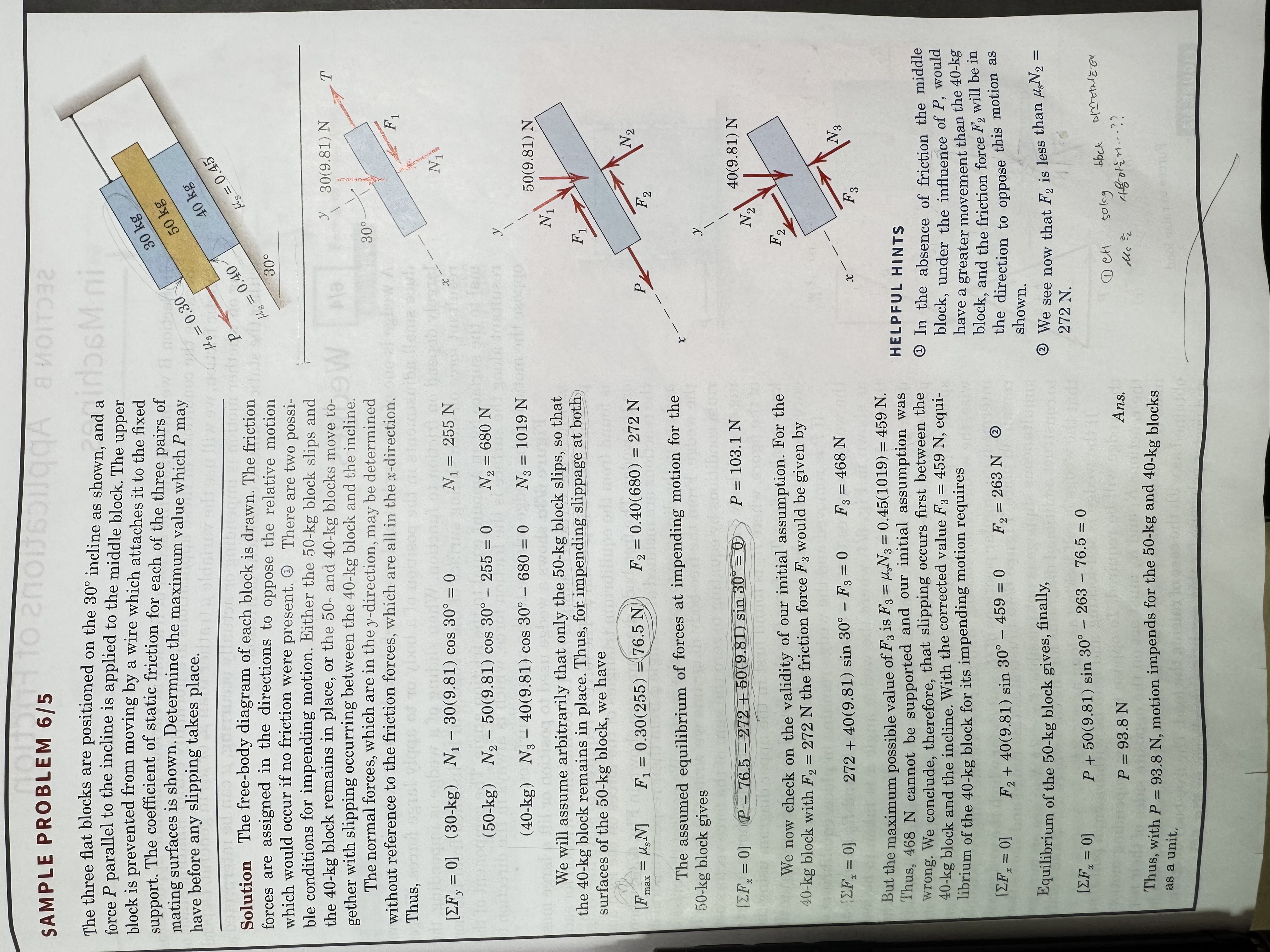 Why is the case where the 4 0 kg block slides