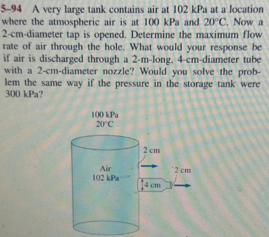 5 - 9 4 A very large tank contains air at 1 0 2