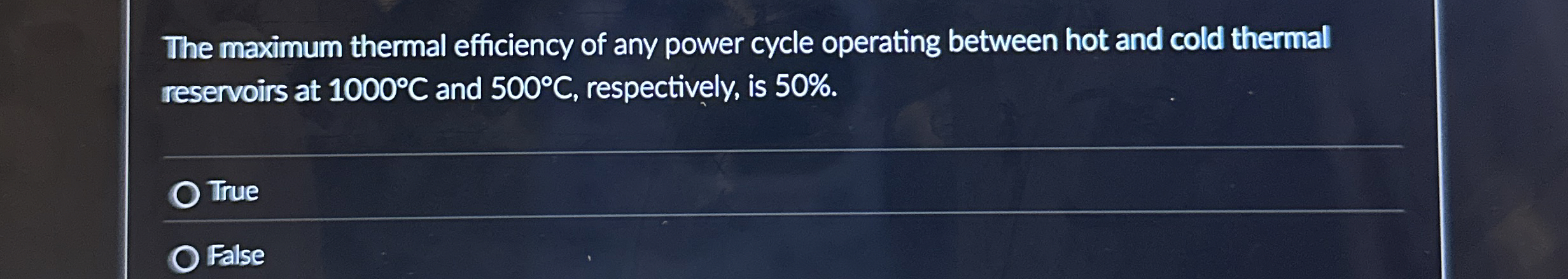 The maximum thermal efficiency of any power cycle