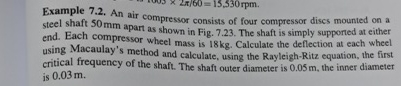 Example 7 . 2 . An air compressor consists of