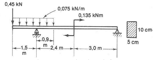 For the beam with constant cross section, shown
