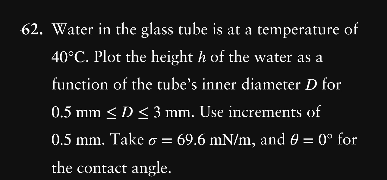 Water in the glass tube is at a temperature of 4