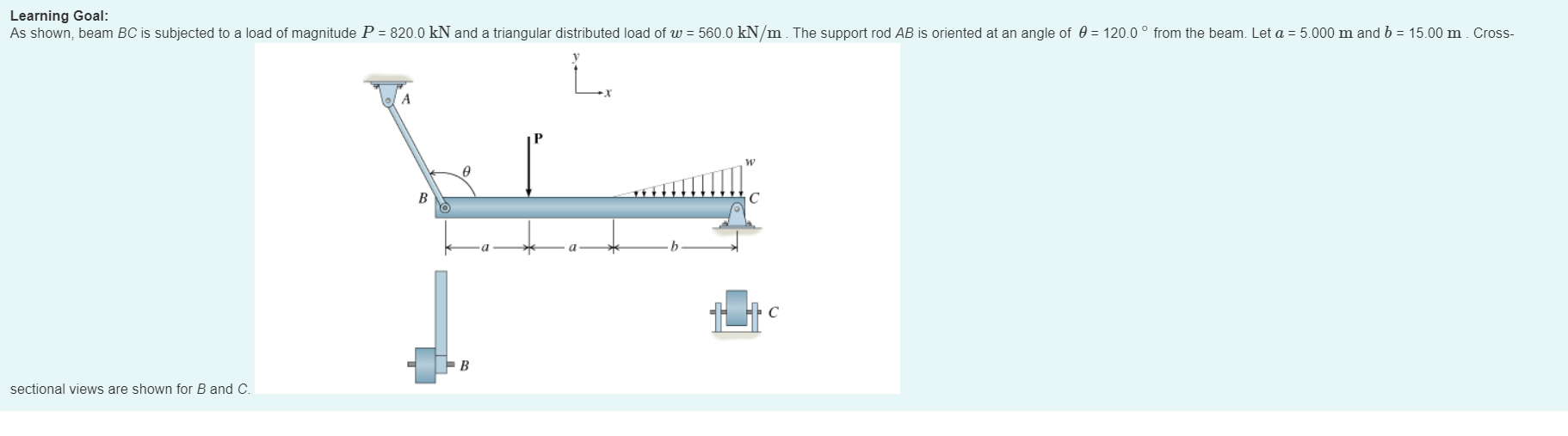 Learning Goal: Find Reaction Force at B and C the