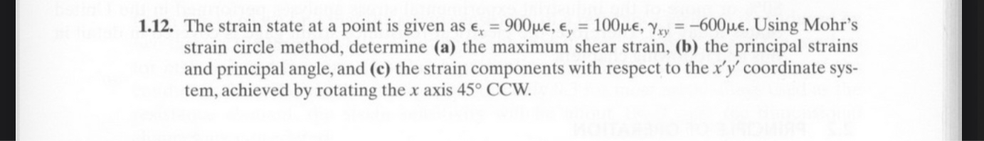 1 . 1 2 . The strain state at a point is given as