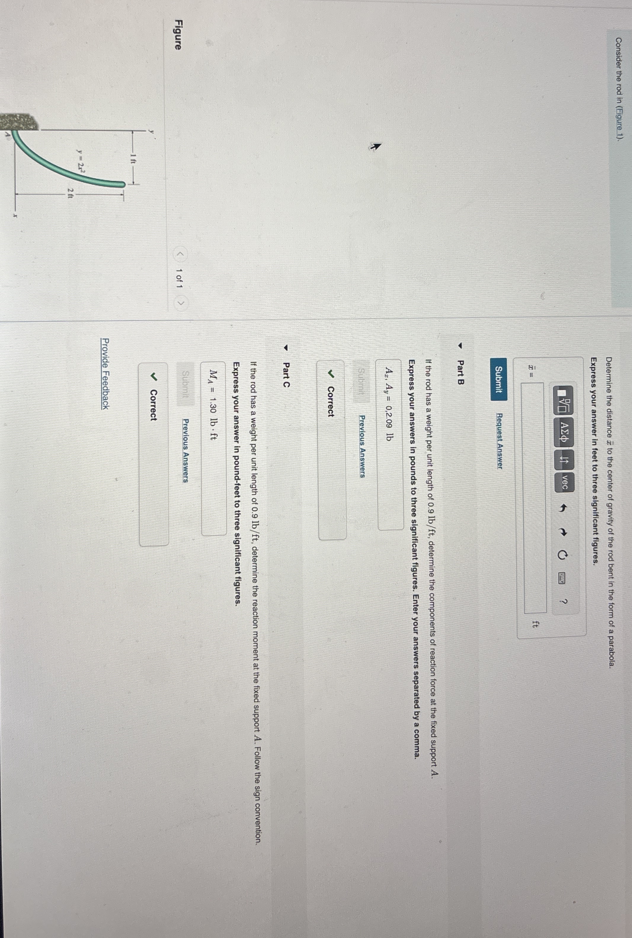 Consider the rod in ( Figure 1 ) . Determine the