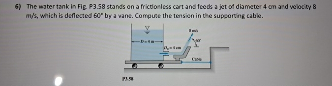 The water tank in Fig. P 3 . 5 8 stands on a