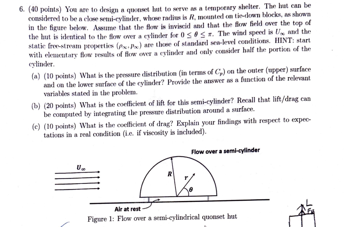 ( 4 0 points ) You are to design a quonset hut to