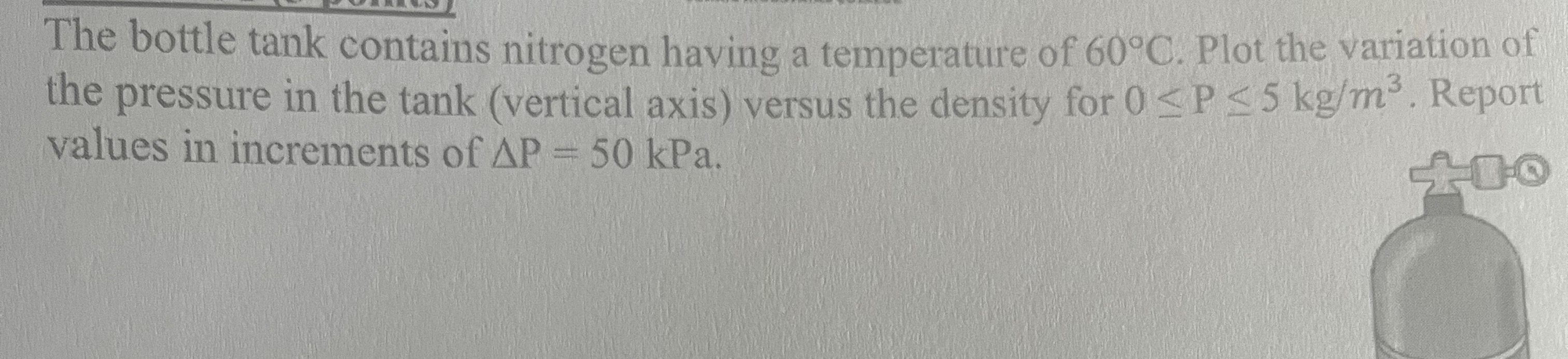 The bottle tank contains nitrogen having a