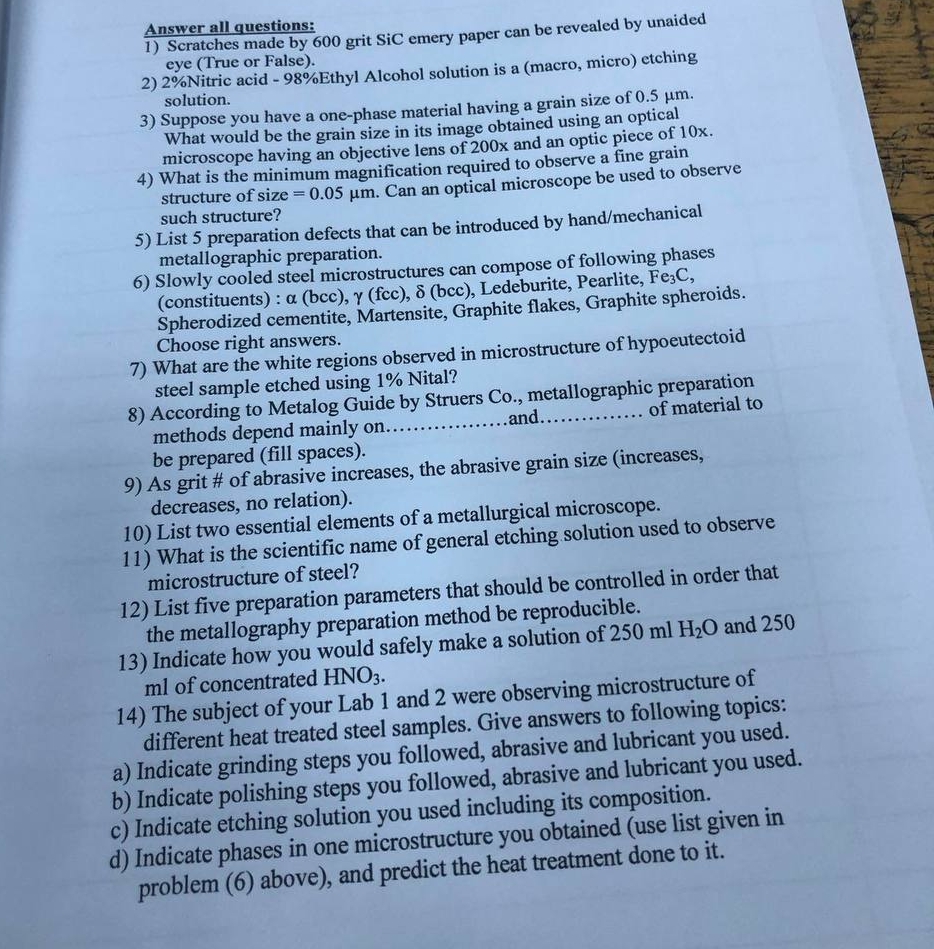 Scratches made by 6 0 0 grit SiC emery paper can