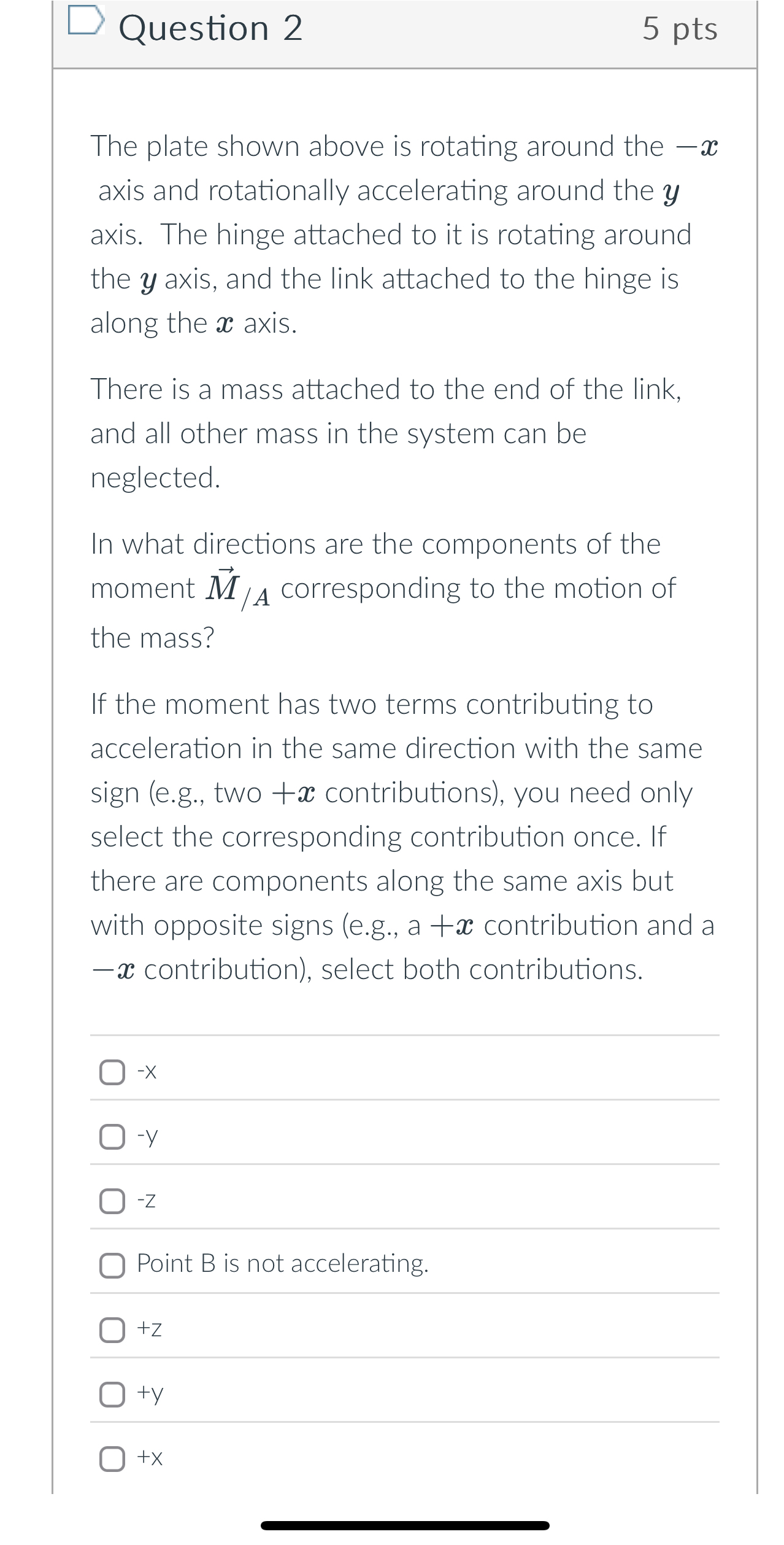 Question 2 5 pts The plate shown above is