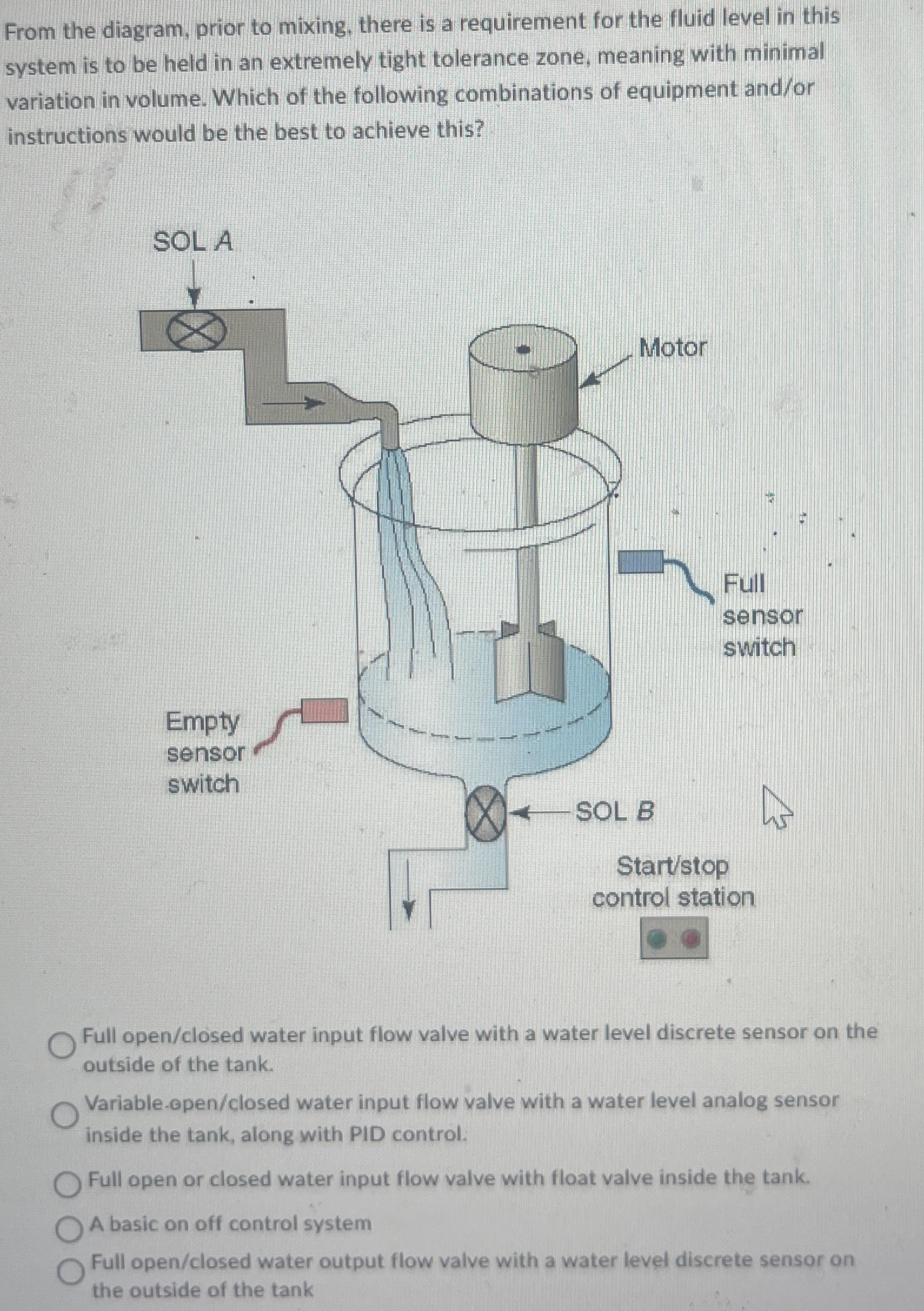 From the diagram, prior to mixing, there is a